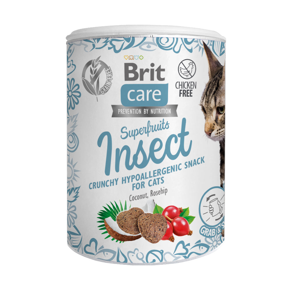 Bild vom Produkt: Brit Care Cat Premium Crunchy Snack für Katzen Insect - Insekt mit Kokos und Hagebutte - Hypoallergen 100g