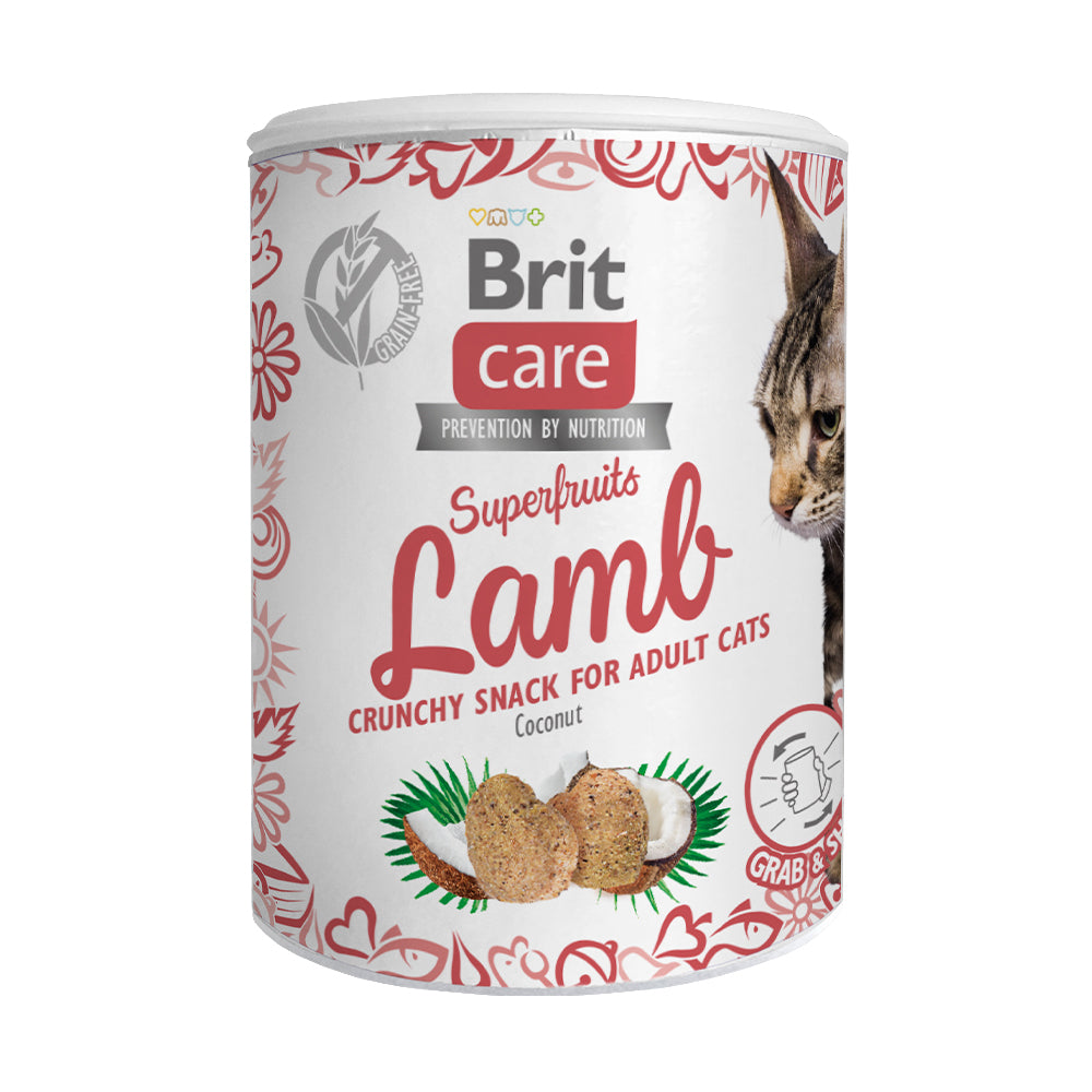 Bild vom Produkt: Brit Care Cat Premium Crunchy Snack für Katzen Lamb with Coconut- Lamm mit Kokos 100g