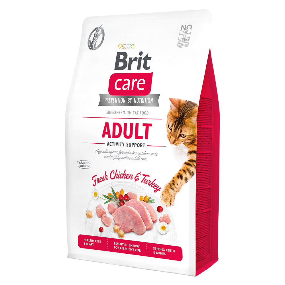 Bild vom Produkt: Brit Care Cat Premium Trockenfutter für aktive adulte Katzen Activity Support - Fresh Chicken & Turkey Huhn und Truthahn 2kg