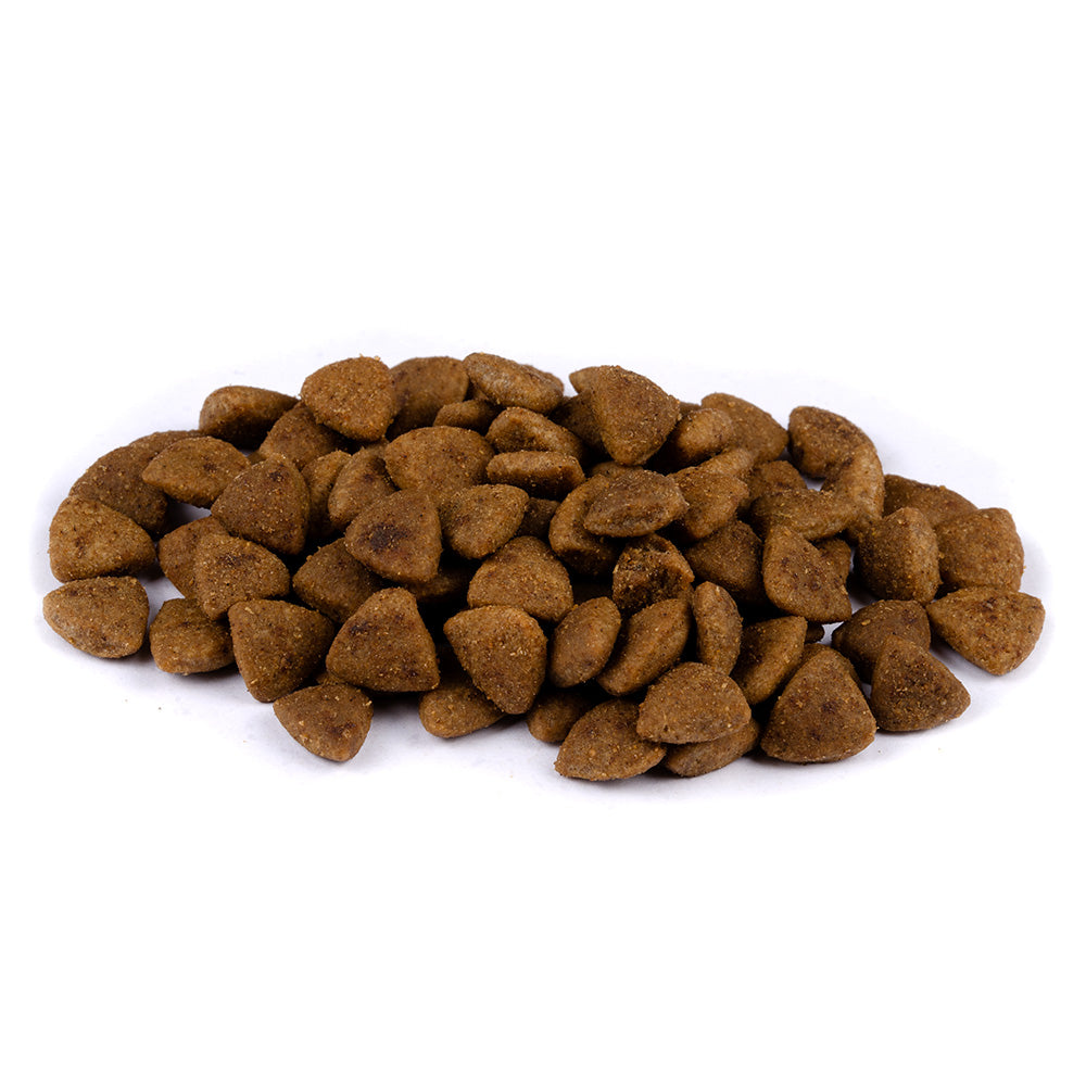 Bild von mehreren Kroketten des Produktes: Brit Care Cat Premium Trockenfutter für adulte Katzen Haircare - Healthy & Shiny Coat Haut & Fell - Fresh Salmon & Chicken Lachs und Huhn
