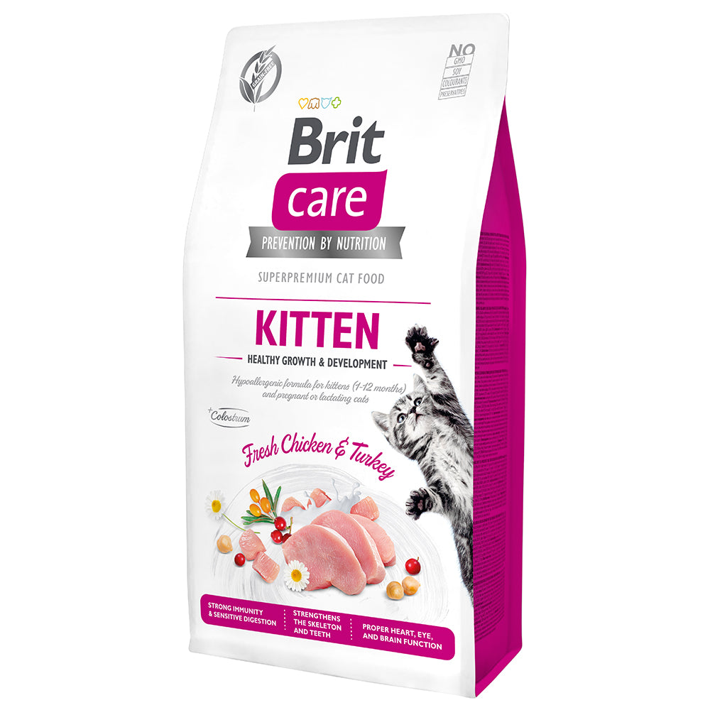 Bild vom Produkt: Brit Care Cat Premium Trockenfutter für Kätzchen Kitten - Healthy Growth & Development - Fresh Chicken & Turkey Huhn und Truthahn 7kg