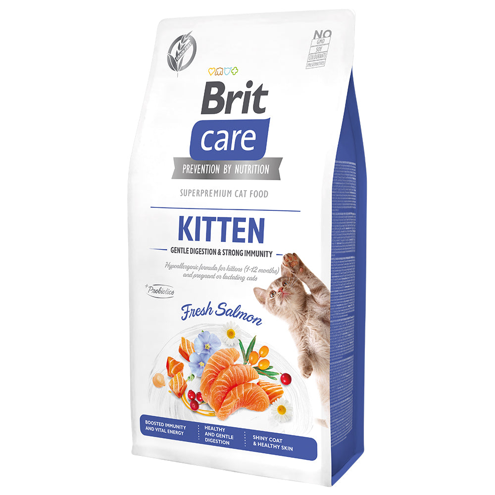 Bild vom Produkt: Brit Care Cat Premium Trockenfutter Monoprotein für Kätzchen Kitten - Gentle Digestion & Strong Immunity - Fresh Salmon Lachs 7kg