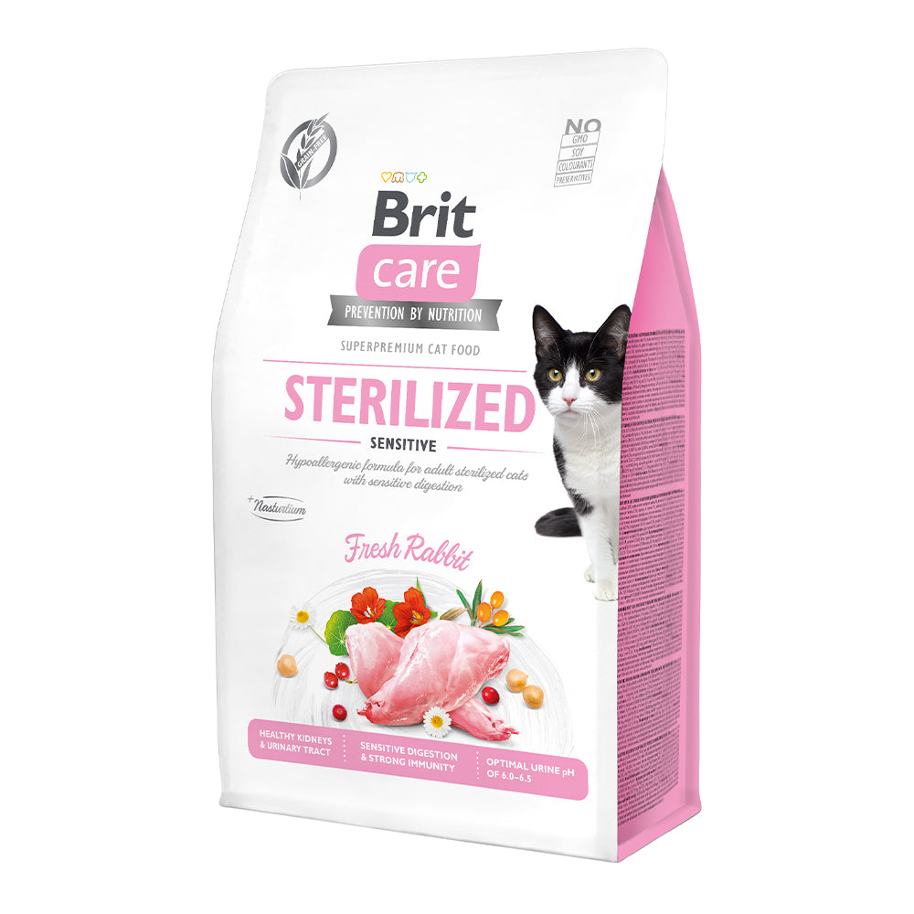Bild vom Produkt: Brit Care Cat Premium Trockenfutter Monoprotein für sterilisierte kastrierte Katzen Sterilized Sensitive - Fresh Rabbit Kaninchen 400g