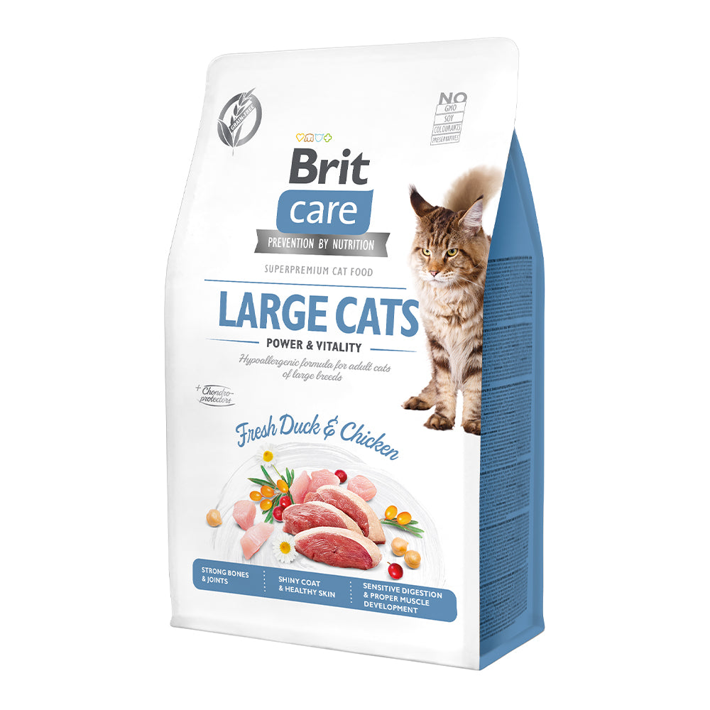 Bild vom Produkt: Brit Care Cat Premium Trockenfutter für adulte Katzen großer Rassen Large Cat - Fresh Duck and Chicken Frische Ente und Huhn 400g