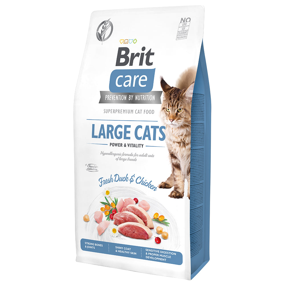 Bild vom Produkt: Brit Care Cat Premium Trockenfutter für adulte Katzen großer Rassen Large Cat - Fresh Duck and Chicken Frische Ente und Huhn 7kg