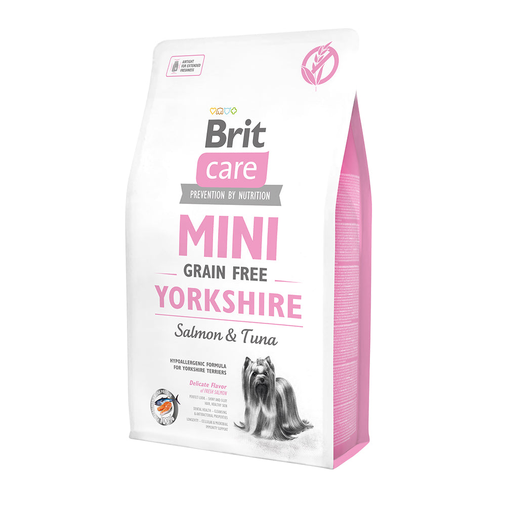 Bild vom Produkt: Brit Care Dog Mini Premium Trockenfutter Yorkshire für adulte Hunde kleiner Rassen - Salmon & Tuna Lachs und Thunfisch 2kg
