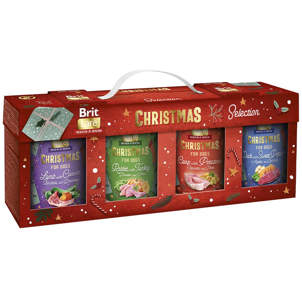 Bild vom Produkt: Brit Premium Nassfutter Monoprotein Christmas Edition Limited XMAS für adulte Hunde - 4er Multipack