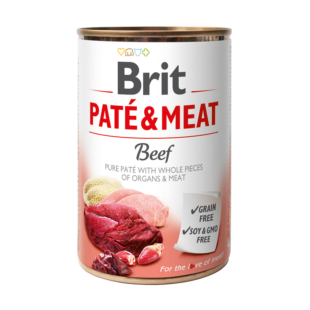 Bild vom Produkt: Brit Premium Nassfutter Paté & Meat für adulte Hunde - Beef Rind 400g