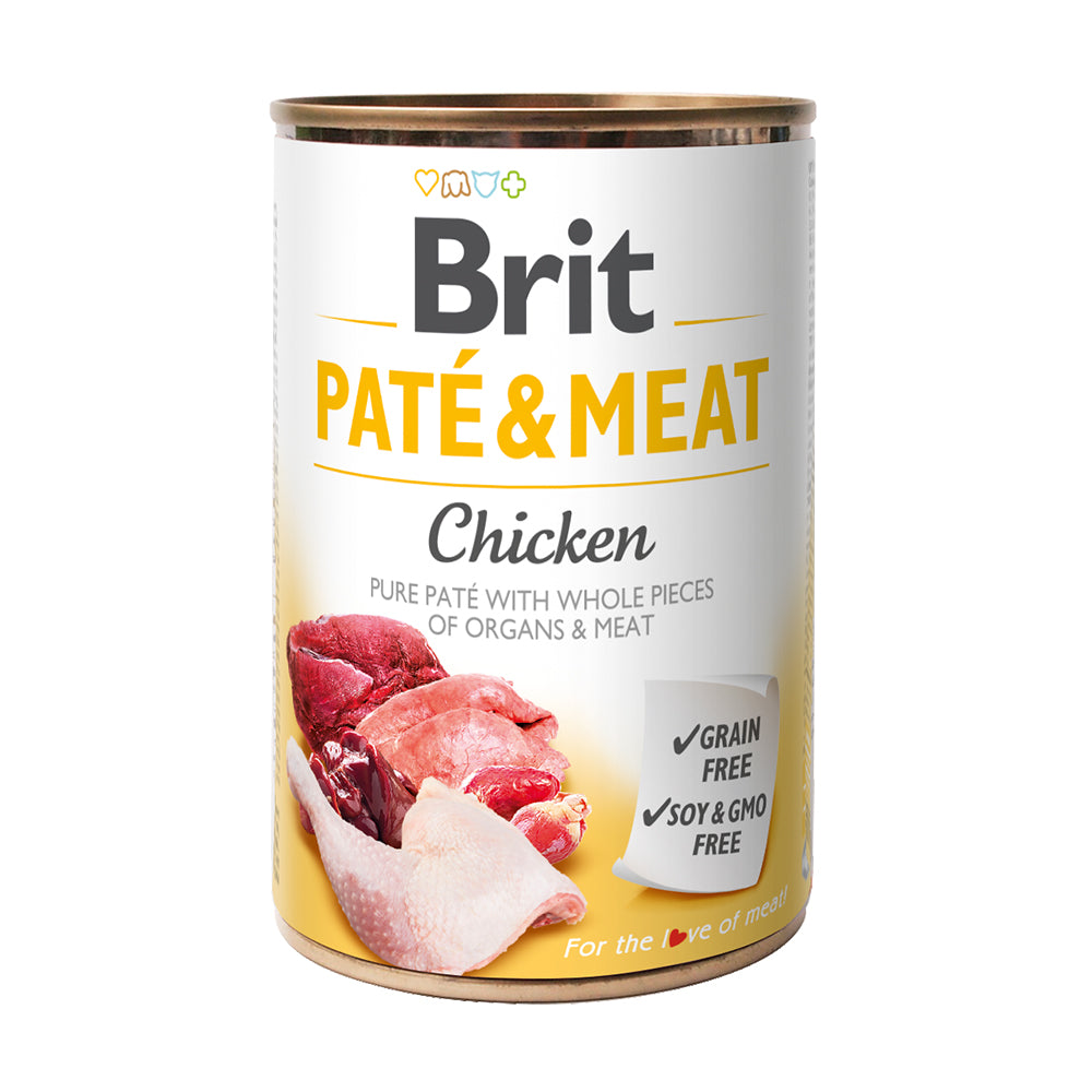 Bild vom Produkt: Brit Premium Nassfutter Paté & Meat für adulte Hunde - Chicken Huhn 400g
