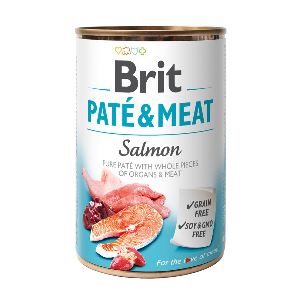 Bild vom Produkt: Brit Premium Nassfutter Paté & Meat für adulte Hunde - Salmon Lachs 400g