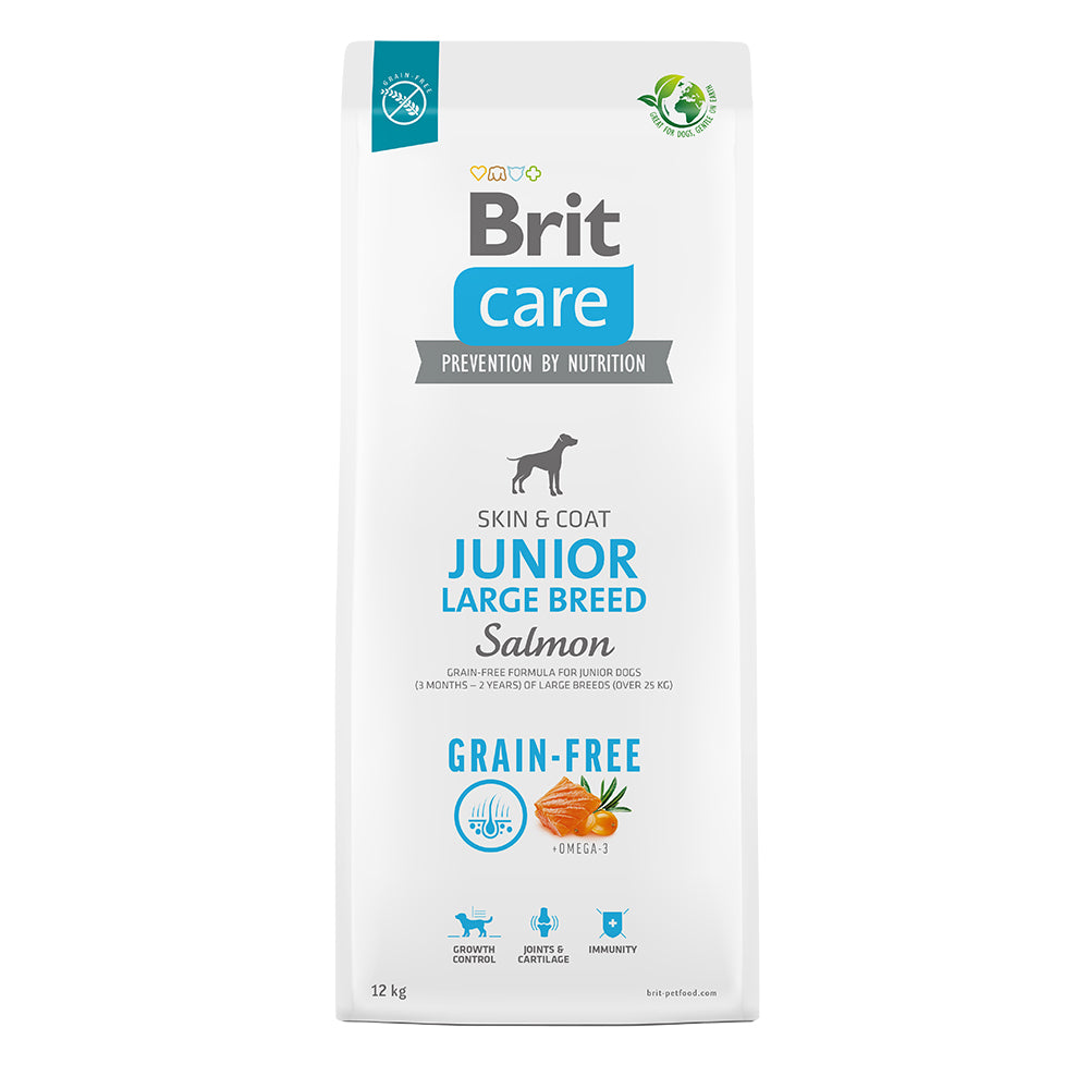 Bild vom Produkt: Brit Care Dog Premium Trockenfutter Grain Free Getreidefrei für Junghunde großer Rassen Junior Large Breed - Salmon Lachs 12kg
