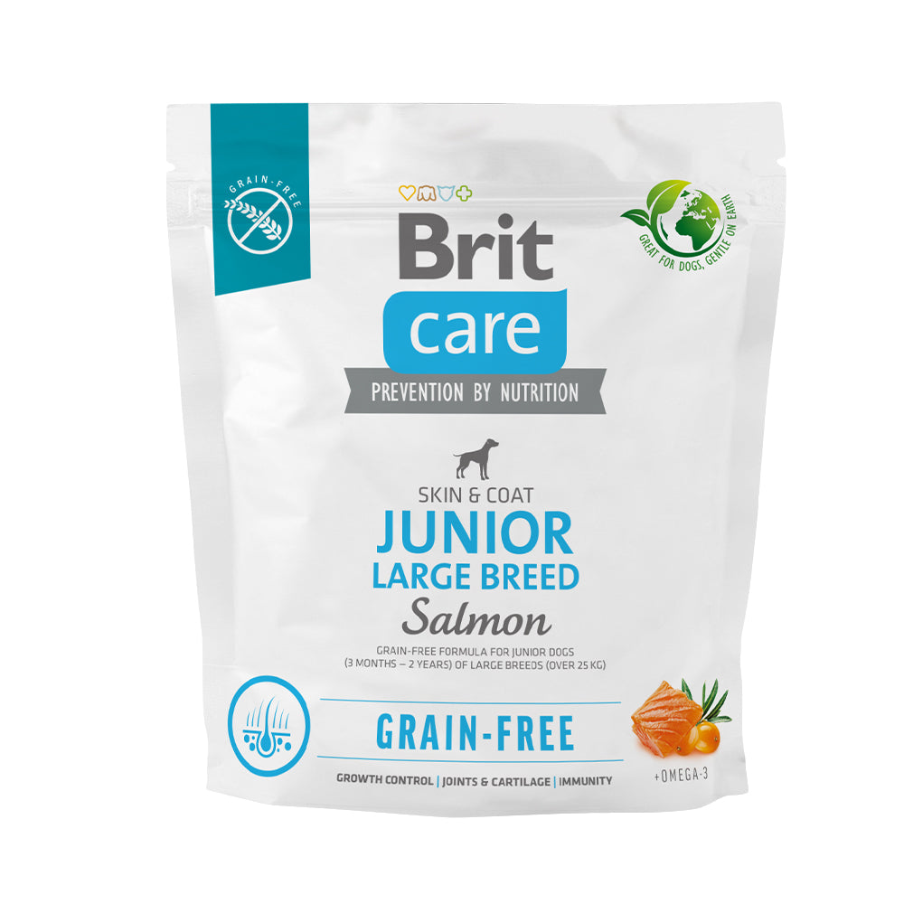 Bild vom Produkt: Brit Care Dog Premium Trockenfutter Grain Free Getreidefrei für Junghunde großer Rassen Junior Large Breed - Salmon Lachs 1kg