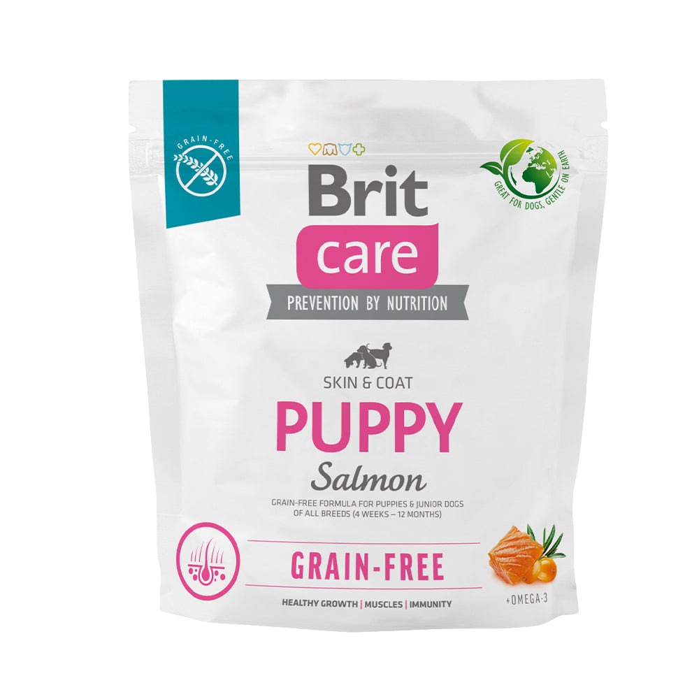 Bild vom Produkt: Brit Care Dog Premium Trockenfutter Grain Free Getreidefrei für Welpen und Junghunde Puppy - Salmon Lachs 1kg
