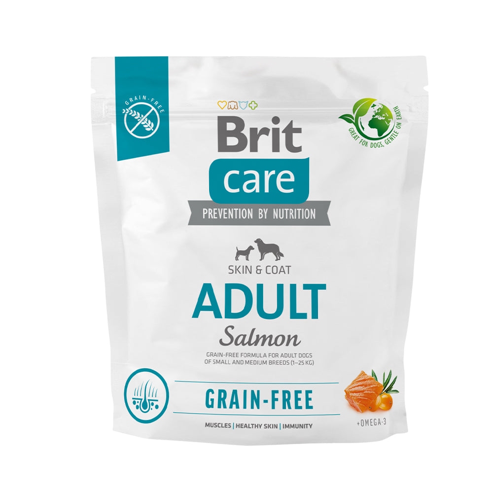 Bild vom Produkt: Brit Care Dog Premium Trockenfutter Grain Free Getreidefrei für adulte Hunde - Salmon Lachs 1kg