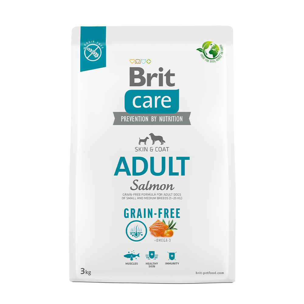 Bild vom Produkt: Brit Care Dog Premium Trockenfutter Grain Free Getreidefrei für adulte Hunde - Salmon Lachs 3kg