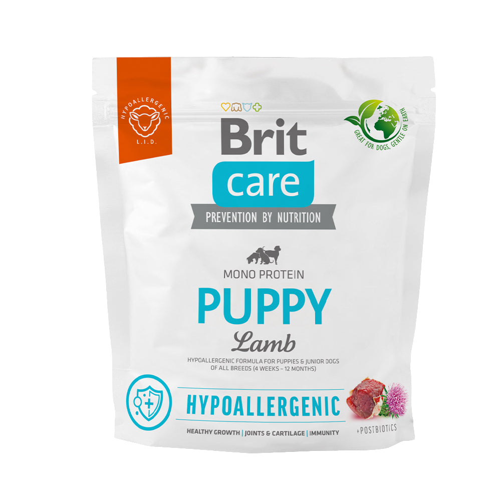 Bild vom Produkt: Brit Care Dog Premium Trockenfutter Hypoallergenic Monoprotein für Welpen und Junghunde Puppy - Lamb Lamm 1kg
