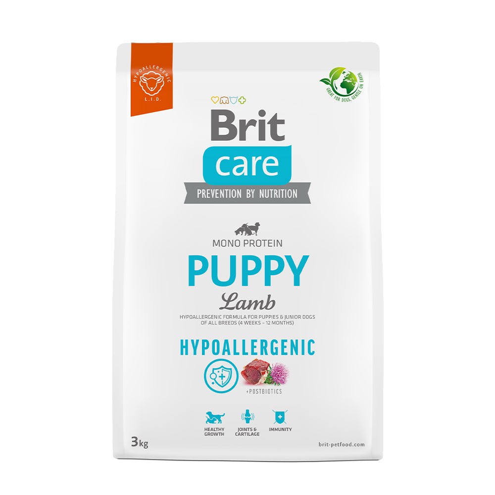 Bild vom Produkt: Brit Care Dog Premium Trockenfutter Hypoallergenic Monoprotein für Welpen und Junghunde Puppy - Lamb Lamm 3kg