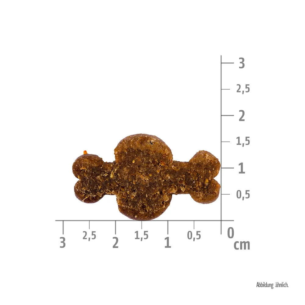 Bild von der Größe vom Snack des Produktes: Brit Hund Premium Soft Functional Snack Mobility für Mobilität - Squit Pineapple Tintenfisch mit Ananas