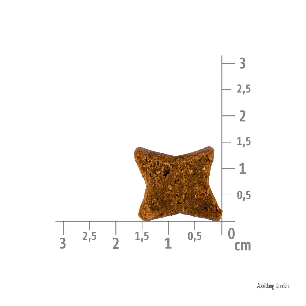 Bild von der Größe vom Snack des Produktes: Brit Hund Premium Soft Functional Snack Skin & Coat für Haut & Fell - Krill Coconut Garnele und Kokos
