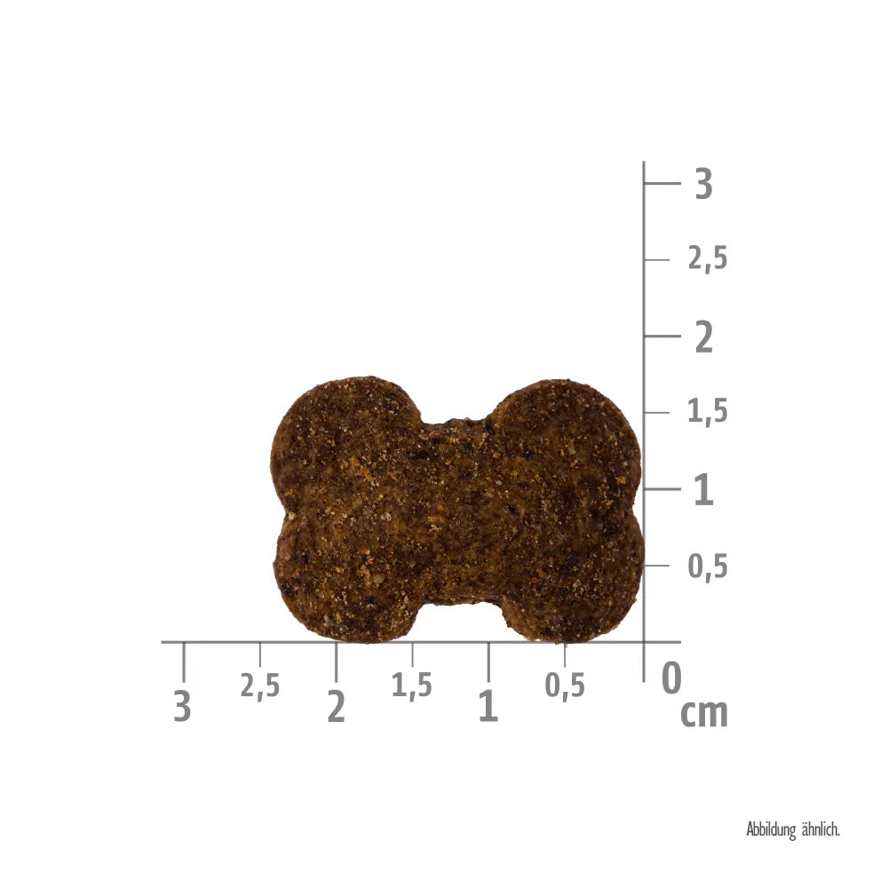 Bild von der Größe der Snacks des Produktes: Brit Hund Premium Crunchy Snacks Insects Insekten Lamb with Raspberries Lamm mit Himbeere
