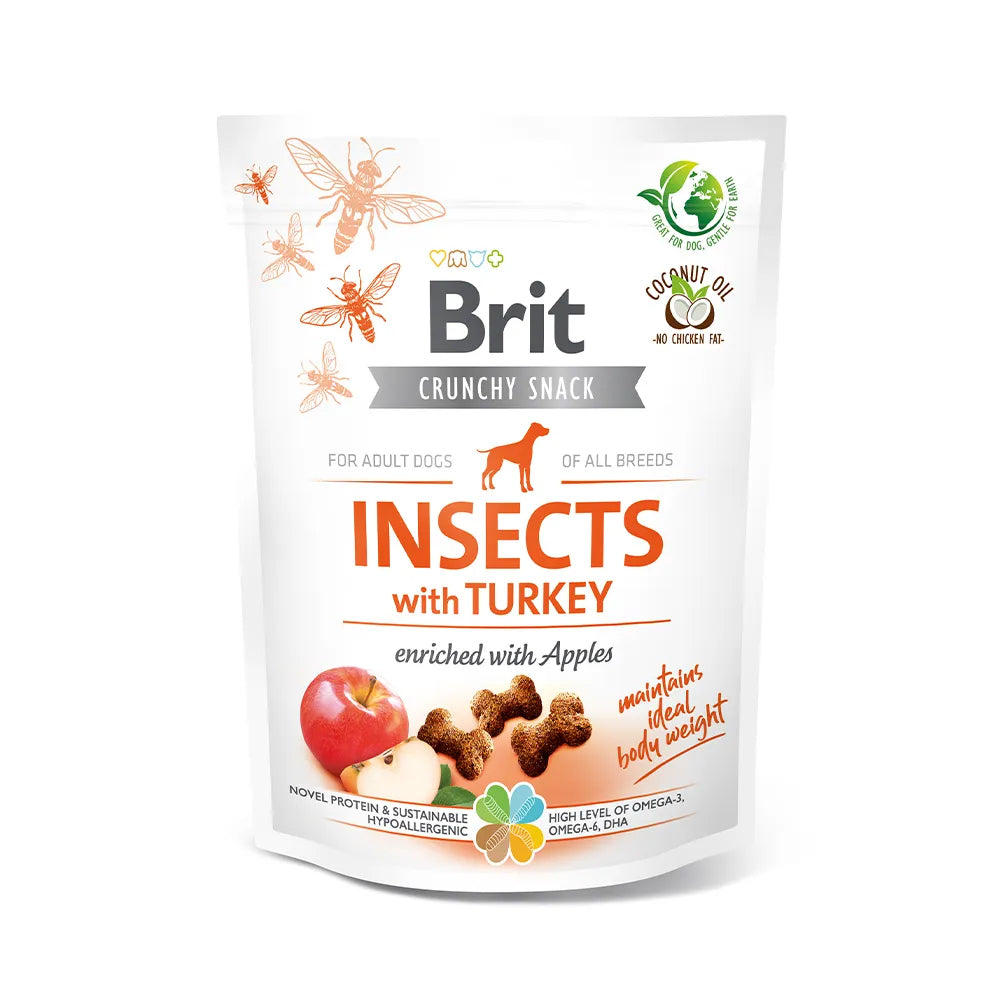Bild vom Produkt: Brit Hund Premium Crunchy Snacks Insects Insekten Turkey with Apple Truthahn mit Apfel 200g