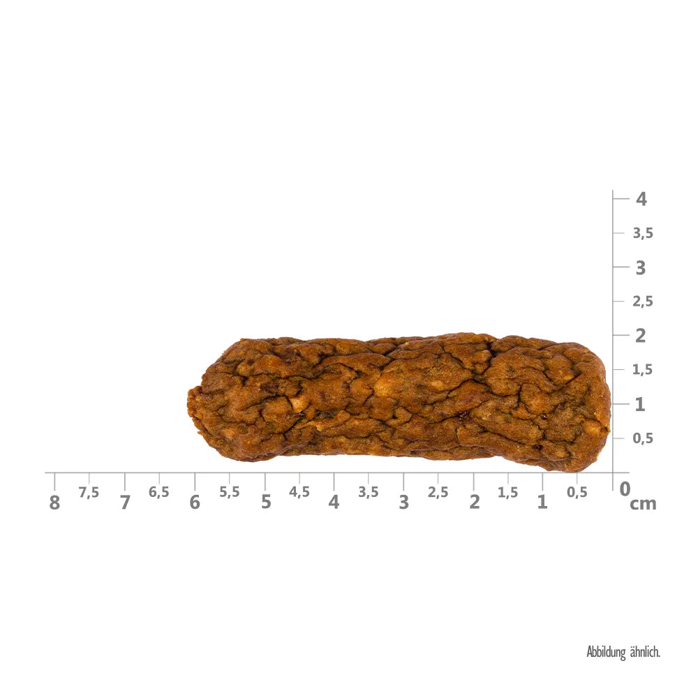 Bild von der Größe vom Snack des Produktes: Brit Hund Premium Meaty Jerky Snack Luftgetrocknete Fleischriegel Duck Ente