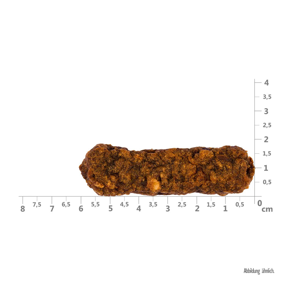 Bild von der Größe vom Snack des Produktes: Brit Hund Premium Meaty Jerky Snack Luftgetrocknete Fleischriegel Venison Hirsch