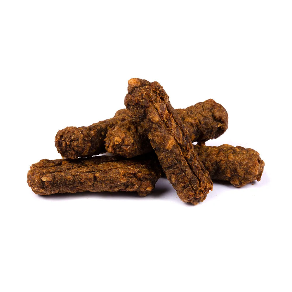 Bild von mehreren Snacks des Produktes: Brit Hund Premium Meaty Jerky Snack Luftgetrocknete Fleischriegel Venison Hirsch