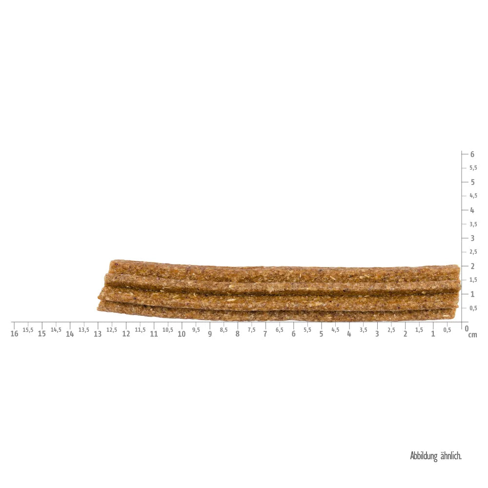 Bild von der Größe vom Snack des Produktes: Brit Hund Premium Dental Stick Snacks Zahnpflege Calm Hemp Motherwort Ruhe Hanf Herzgespann