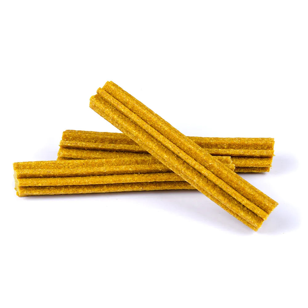 Bild von mehreren Snacks des Produktes: Brit Hund Premium Dental Stick Snacks Zahnpflege Mobility Collagen Curcuma Mobilität Kurkuma und Kollagen
