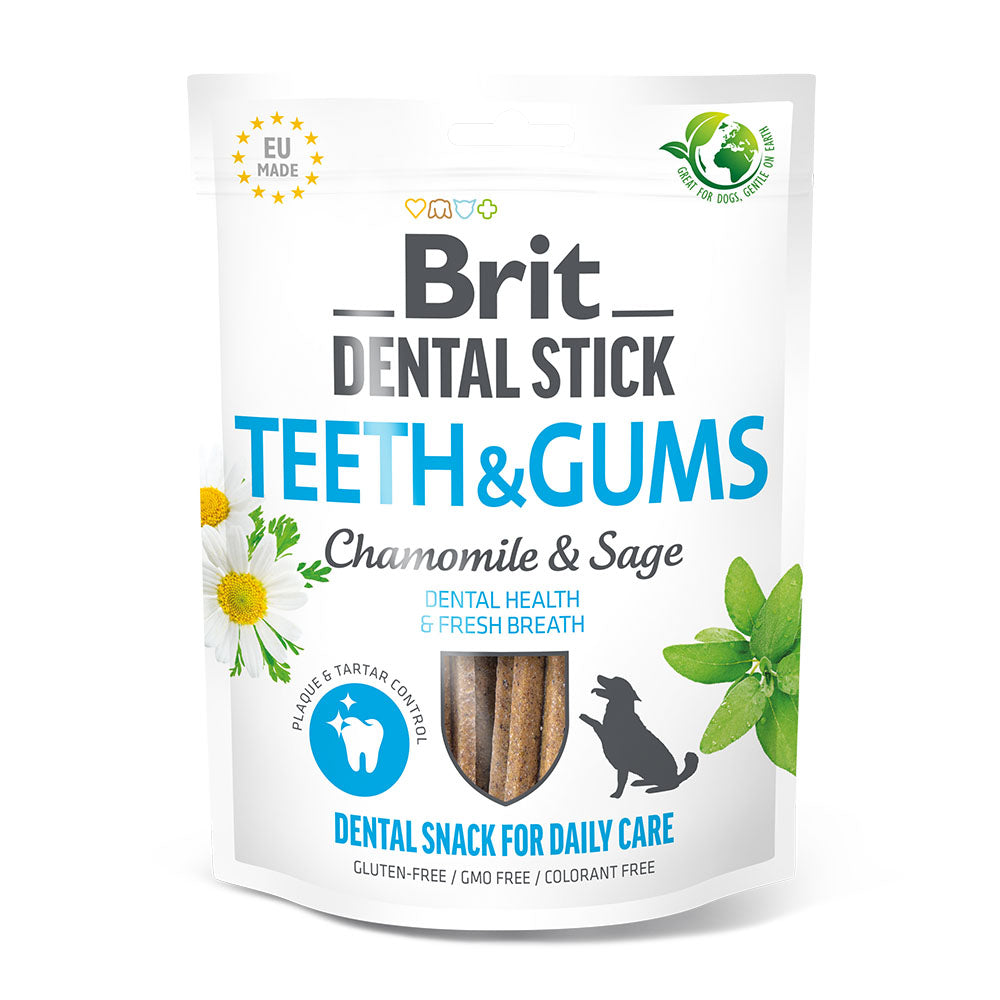 Bild vom Produkt: Brit Hund Premium Dental Stick Snacks Zahnpflege Teeth & Gums Chamomile Sage Zähne & Zahnfleisch Kamille und Salbei 251g