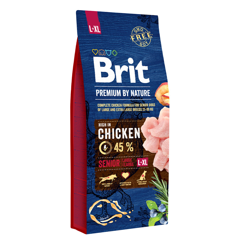 Bild vom Produkt: Brit Hund Premium by Nature Trockenfutter für ältere Hunde großer und sehr großer Rassen Senior L+XL - Chicken Huhn 15kg