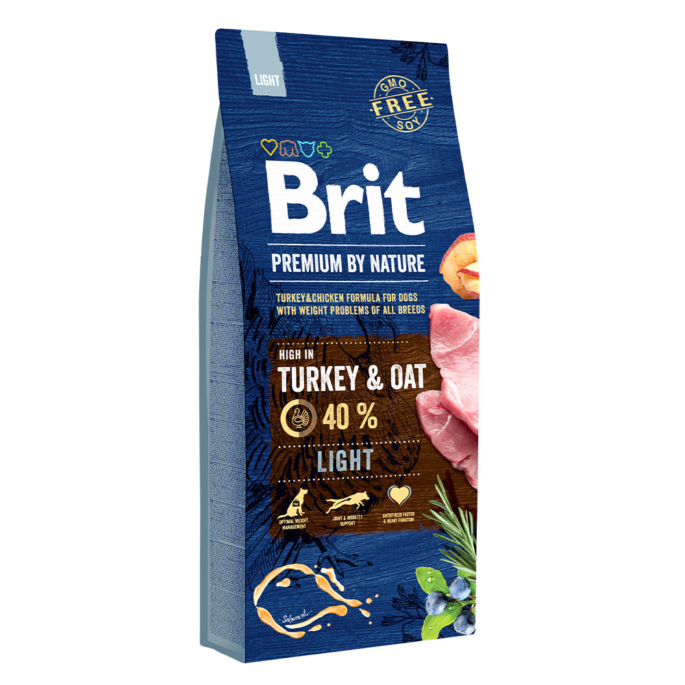 Bild vom Produkt: Brit Hund Premium by Nature Trockenfutter für übergewichtige Hunde Light - Turkey Oat Truthahn Hafer 15kg