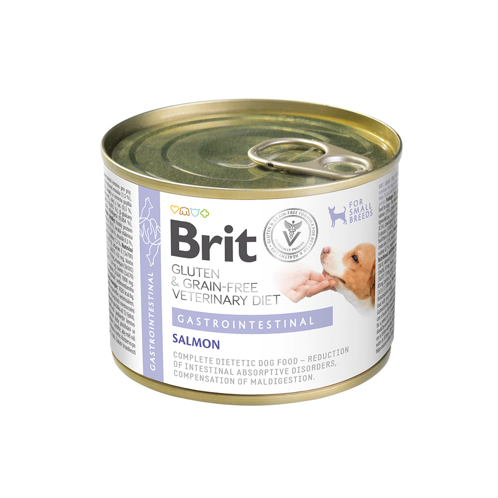 Bild vom Produkt: Brit Premium veterinär Diät Nassfutter Dose für adulte Hunde - Lachs mit Erbsen - Gastrointestinal Magen-Darm 200g