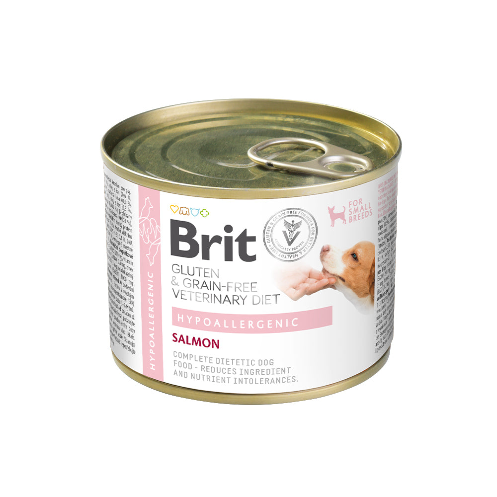 Bild vom Produkt: Brit Premium veterinär Diät Nassfutter Dose für adulte Hunde - Lachs mit Erbsen - Hypoallergenic Hypoallergen 200g