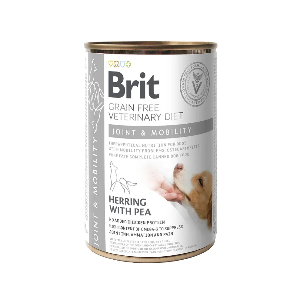 Bild vom Produkt: Brit Premium veterinär Diät Nassfutter Dose für adulte Hunde - Hering mit Erbsen - Joint & Mobility Gelenke & Mobilität 400g