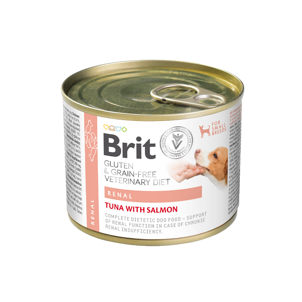 Bild vom Produkt: Brit Premium veterinär Diät Nassfutter Dose für adulte Hunde - Thunfisch mit Lachs und Erbsen - Renal Niere 200g
