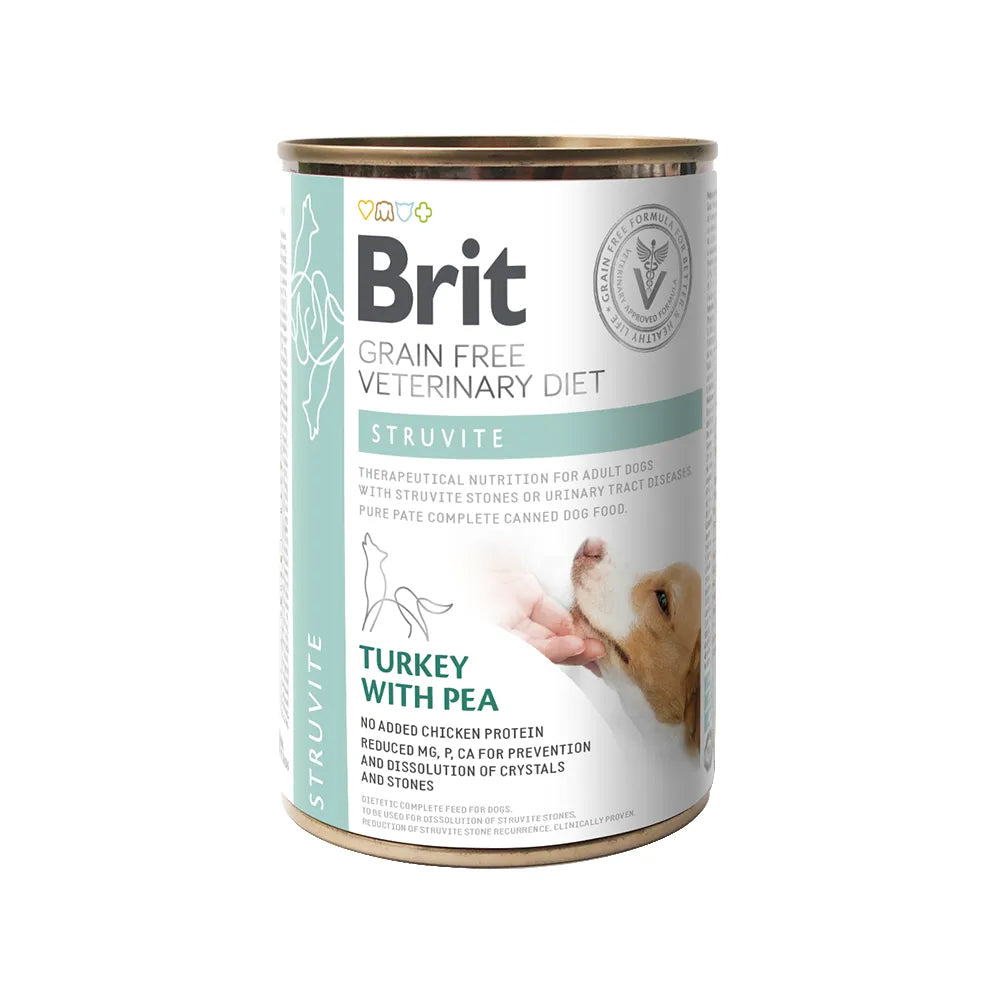 Bild vom Produkt: Brit Premium veterinär Diät Nassfutter Dose für adulte Hunde - Truthahn mit Erbsen - Struvite Struvit 400g