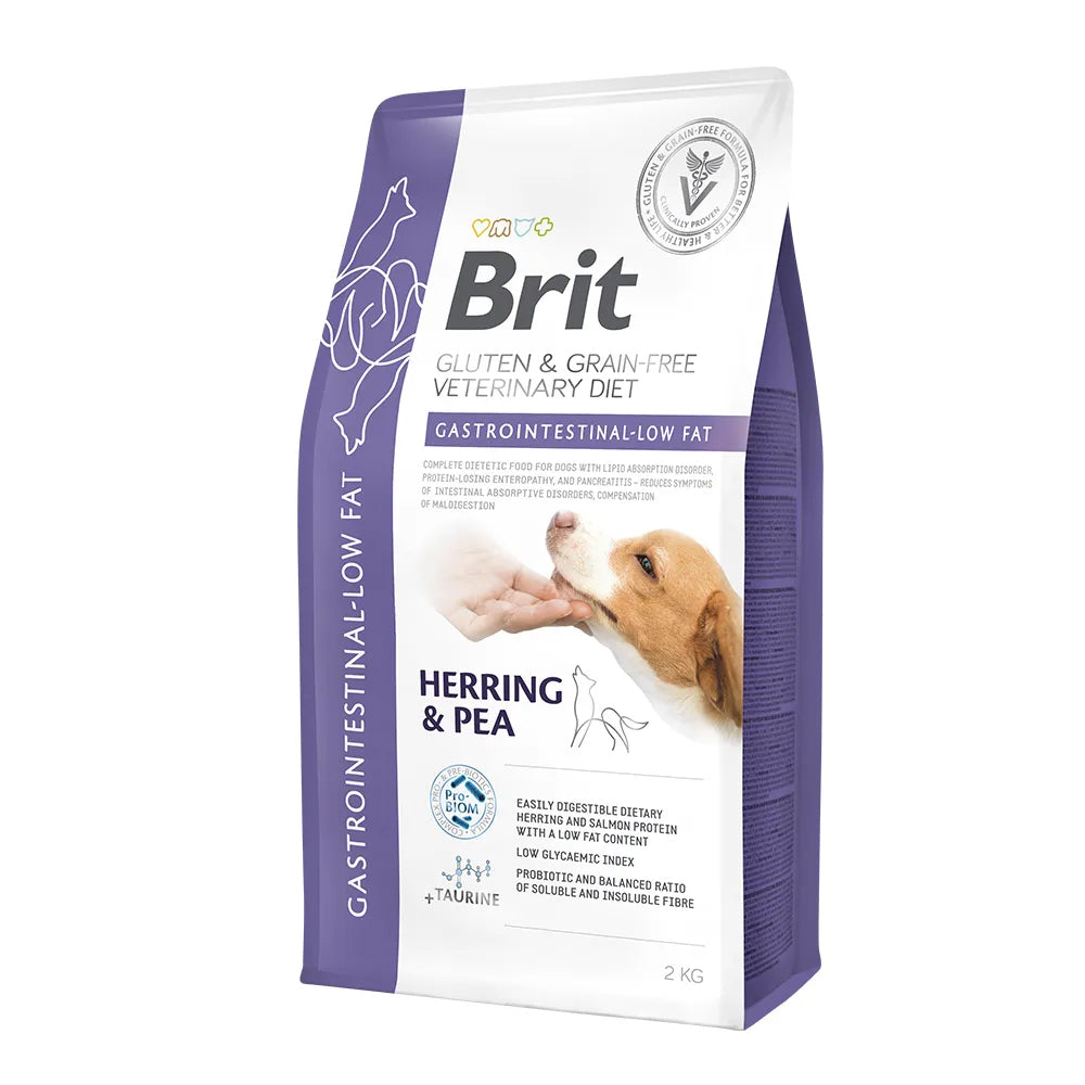 Bild vom Produkt: Brit Premium veterinär Diät Trockenfutter für adulte Hunde - Herring with Peas Hering mit Erbsen - Gastrointestinal-Low Fat Magen-Darm 2kg