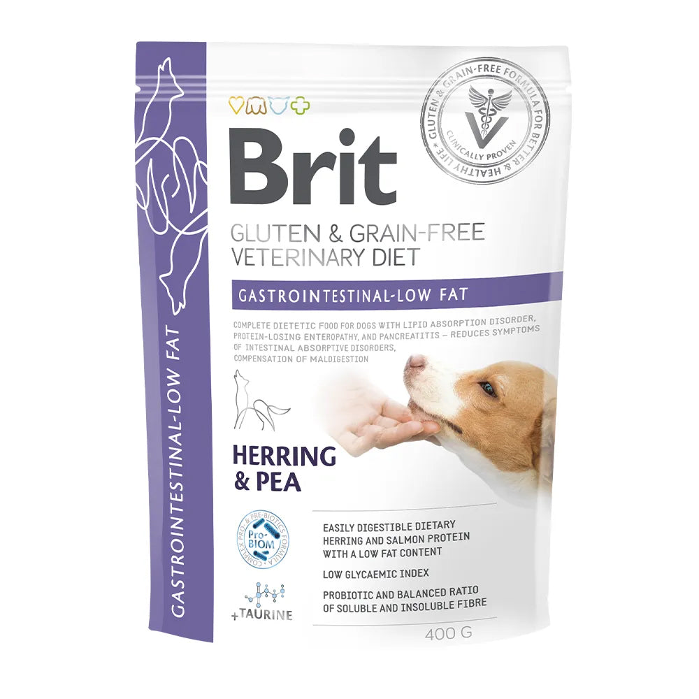 Bild vom Produkt: Brit Premium veterinär Diät Trockenfutter für adulte Hunde - Herring with Peas Hering mit Erbsen - Gastrointestinal-Low Fat Magen-Darm 400g