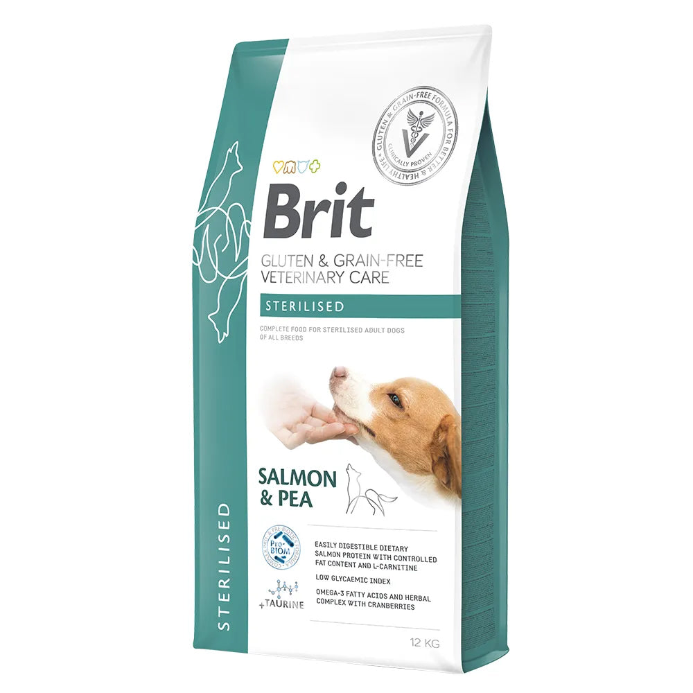 Bild vom Produkt: Brit Premium veterinär Diät Trockenfutter für adulte sterilisierte Hunde - Salmon with Peas Lachs mit Erbsen - Sterilised 12kg