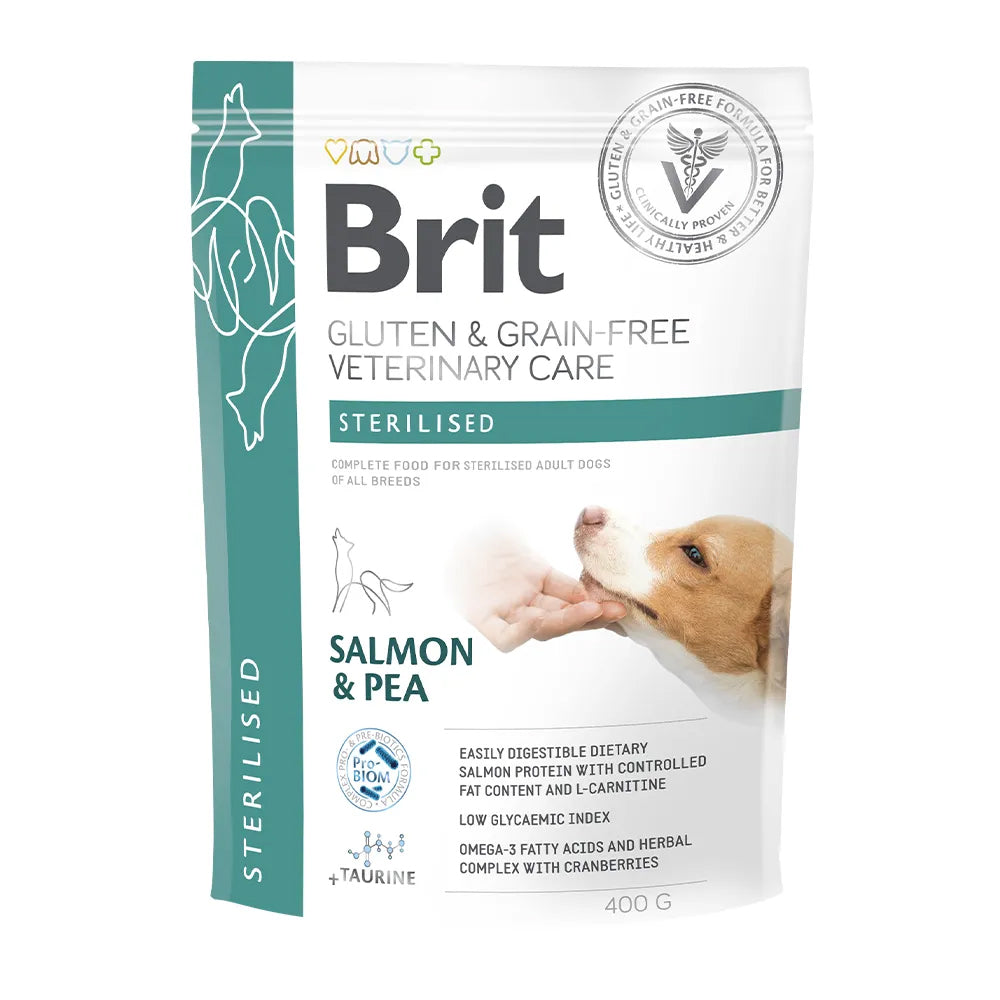 Bild vom Produkt: Brit Premium veterinär Diät Trockenfutter für adulte sterilisierte Hunde - Salmon with Peas Lachs mit Erbsen - Sterilised 400g