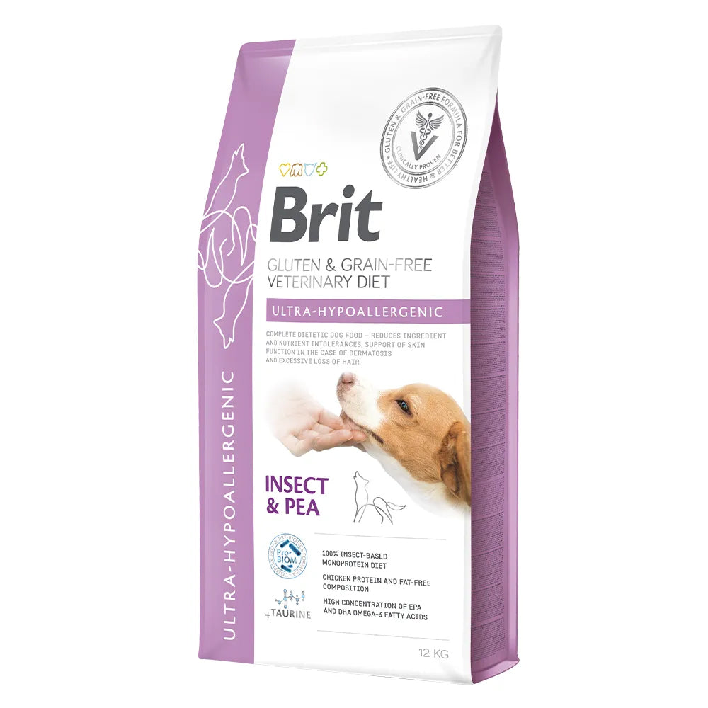Bild vom Produkt: Brit Premium veterinär Diät Trockenfutter für adulte Hunde - Insect with Peas Insekt mit Erbsen - Ultra-Hypoallergenic Hypoallergen 12kg