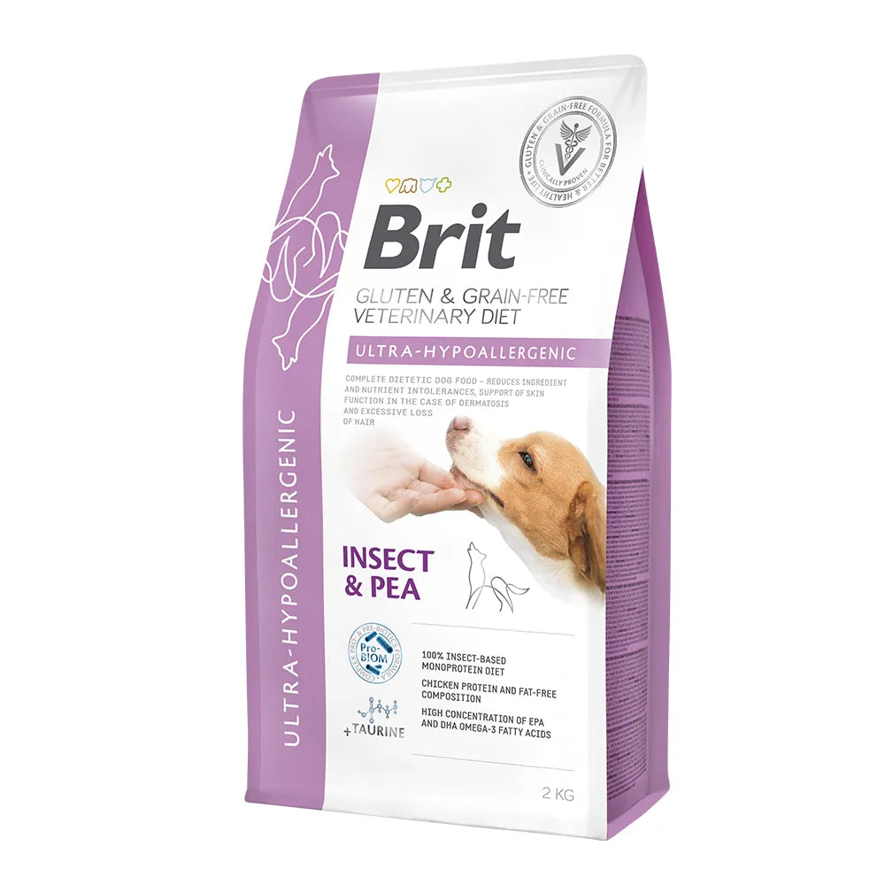 Bild vom Produkt: Brit Premium veterinär Diät Trockenfutter für adulte Hunde - Insect with Peas Insekt mit Erbsen - Ultra-Hypoallergenic Hypoallergen 2kg