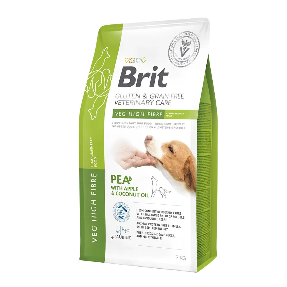 Bild vom Produkt: Brit Premium veterinär Diät Trockenfutter für adulte Hunde - Erbsen mit Apfel und Kokos - VEG High Fibre Vegan 2kg
