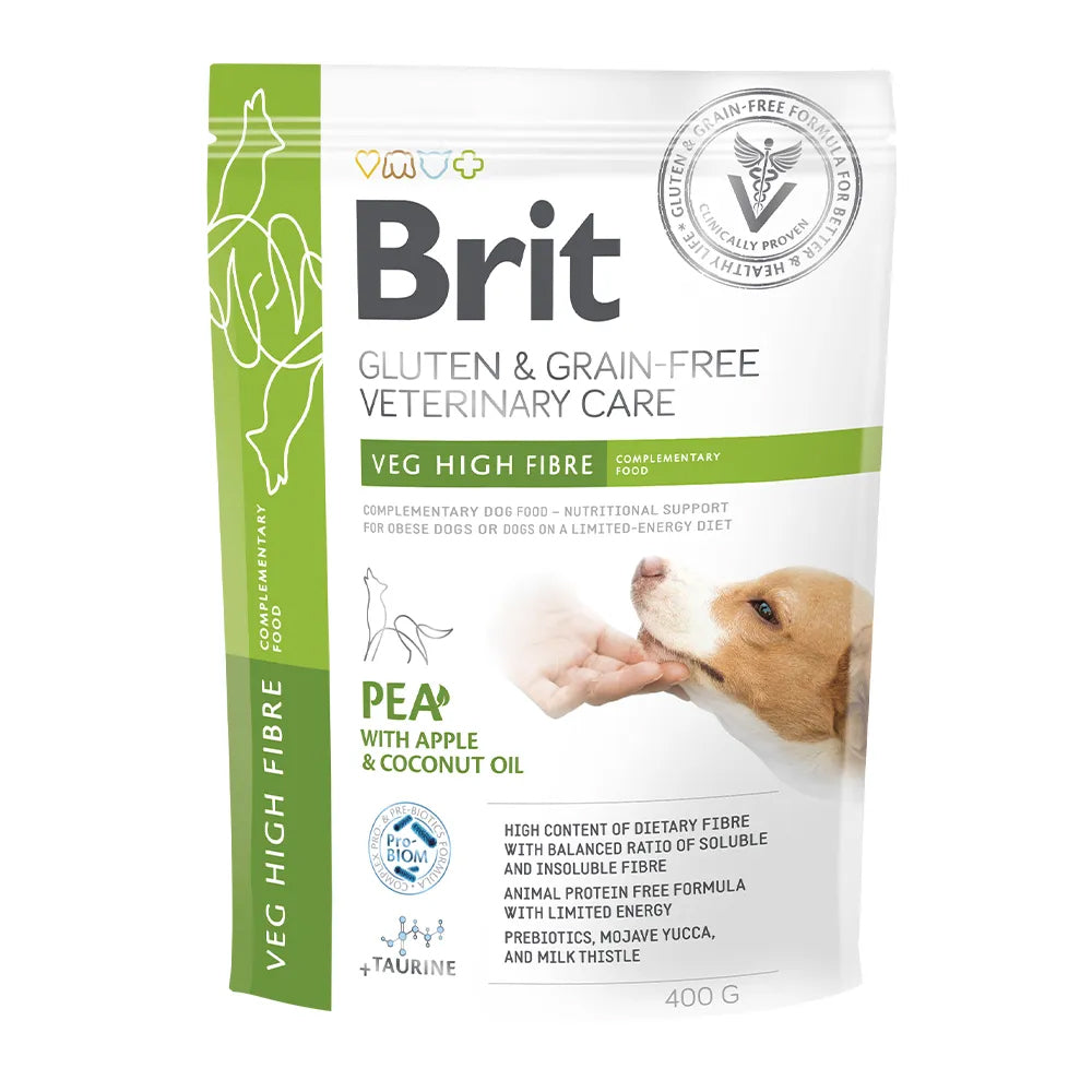 Bild vom Produkt: Brit Premium veterinär Diät Trockenfutter für adulte Hunde - Erbsen mit Apfel und Kokos - VEG High Fibre Vegan 400g