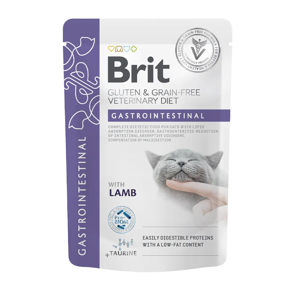 Bild vom Produkt: Brit Premium veterinär Diät Nassfutter Pouch in Soße für adulte Katzen - Lamm - Gastrointestinal Magen-Darm 85g
