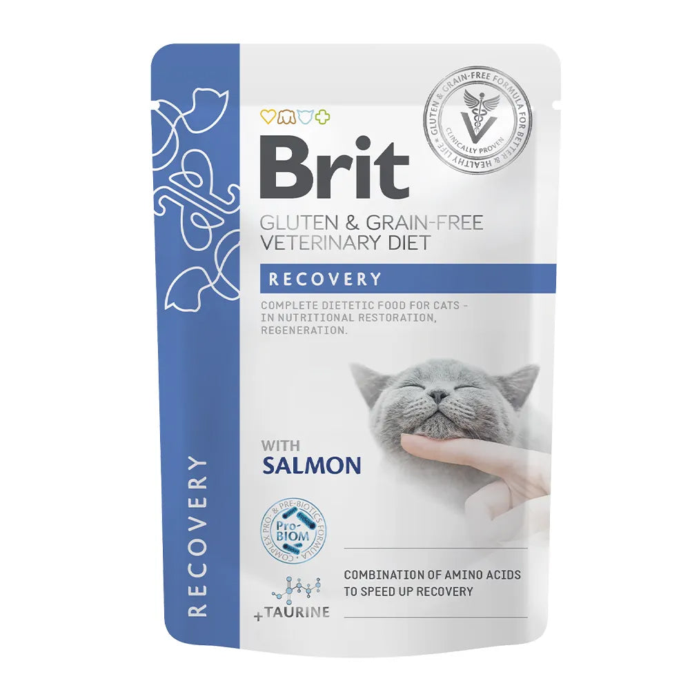 Bild vom Produkt: Brit Premium veterinär Diät Nassfutter Pouch in Soße für adulte Katzen - Lachs - Recovery Regeneration Rekonvaleszens 85g