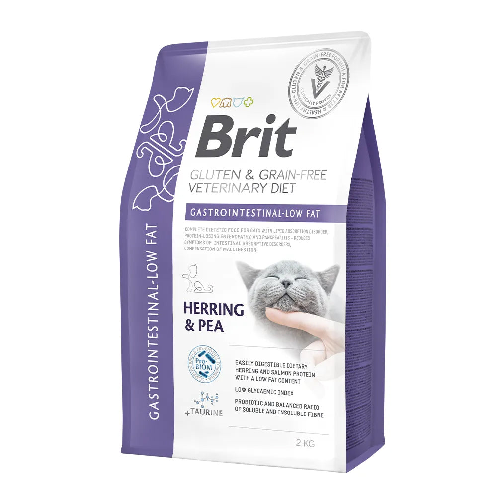 Bild vom Produkt: Brit Premium veterinär Diät Trockenfutter für adulte Katzen - Herring & Peas Hering mit Erbsen - Gastrointestinal Low Fat Magen-Darm 2kg