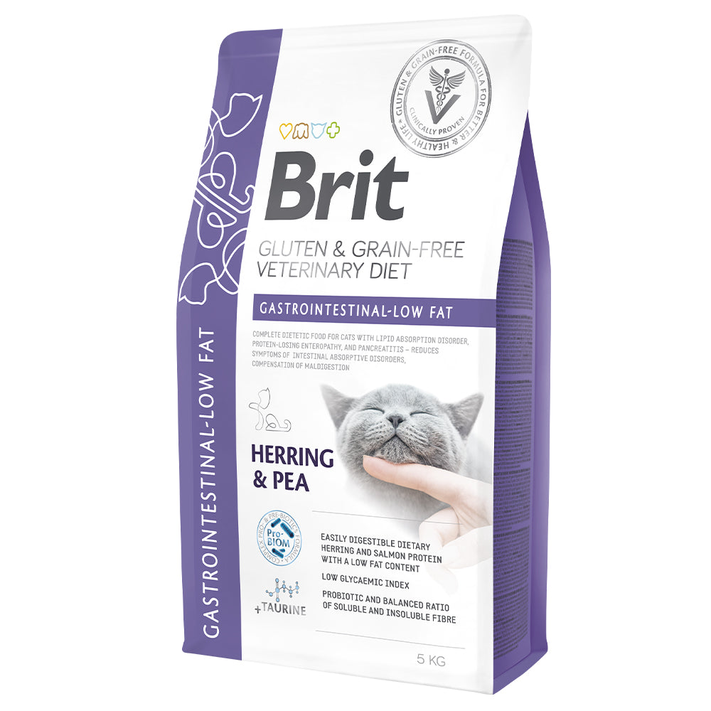 Bild vom Produkt: Brit Premium veterinär Diät Trockenfutter für adulte Katzen - Herring & Peas Hering mit Erbsen - Gastrointestinal Low Fat Magen-Darm 5kg